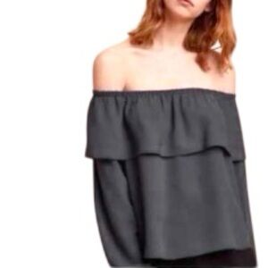WILFRED Morel Off-Shoulder Charcoal Blouse